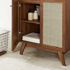 Modway - Soma 30" Vanette de salle de bain - Noir noyer-Portes en rotin tissé