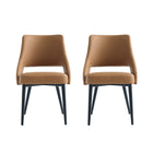Manhattan Comfort - Lot de 2 chaises de salle à manger modernes Tremont 55 cm, revêtement similicuir, coloris Saddle-Chaise de salle à manger moderne pour salle à manger et usage de travail lot de 2