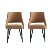 Manhattan Comfort - Lot de 2 chaises de salle à manger modernes Tremont 55 cm, revêtement similicuir, coloris Saddle-Chaise de salle à manger moderne pour salle à manger et usage de travail lot de 2