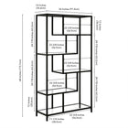 Hudson&Canal - Bibliothèque Isla 68"H - Bronze noirci-Dimensions du produit : 14" L x 36" l x 68" H