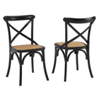 Modway - Gear Fauteuil d’appoint de salle à manger Ensemble de 2 - Noir-Jambes effilées