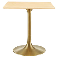 Modway - Lippa 28 po Carré Bois Table à manger, Or Naturel-Table à manger moderne
