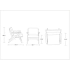 Manhattan Comfort - Martelle fauteuil d’appoint rembourré en tissu sergé style milieu du siècle 78 cm - orange et ambre-Matériau du coussin en armure sergé