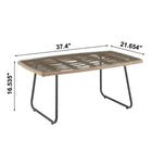 Manhattan Comfort - Ensemble de conversation moderne Antibes pour patio, 4 personnes, avec table basse - beige et crème - ensemble de 4-Table basse avec plateau en verre trempé amovible de 5 mm