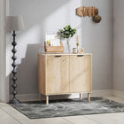 HOMCOM - Buffet de rangement 30,7 po L avec portes et étagère réglable - chêne-Pieds en bois de pin assurant un soutien et une stabilité robustes 