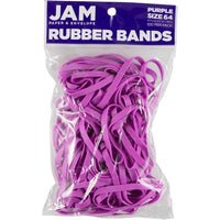 JAM Paper - Élastiques durables - taille 64 - violets - Paquet de 100-Couleur : violet | Élastiques élastiques colourés
