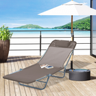 Outsunny - Chaise longue d’extérieur - chaise pliante inclinable réglable - brun-Chaise longue triple pliage avec 5 angles réglables