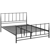Modway - Estate Lit Queen, Brown-Lit plateforme de chalet nostalgique