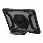 UAG - Étui Robuste Plasma Dragonne Rotative iPad 10.9 2022, Ice/Noir-La béquille prend en charge le positionnement en mode portrait et paysage