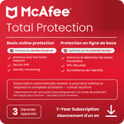 McAfee - Total Protection logiciel antivirus pour 3appareils(Windows/Mac/Android/iOS/ChromeOS) - abonnement d'un an avec renouvellement automatique [téléchargement]-Protégez votre vie numérique avec McAfee Total Protection. Restez en sécurité avec un antivirus primé, un détecteur de textos frauduleux optimisé par l'IA, une fonction de surveillance de l'identité et un RPV sécurisé.