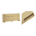 Manhattan Comfort - Ensemble moderne Linda 2 pièces : commode et table de chevet - Chêne naturel-Table de nuit avec 2 tiroirs spacieux à extension de 0,75