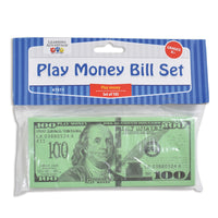 Ensemble de jeux de rôle Learning Advantage -105 BILLETS INCLUS - Cet ensemble de jeu d'argent comprend 35 unités, 35 cinq, 20 dizaines, 15 vingt, 5 cinquante et 5 centaines.