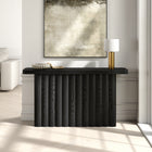 Hudson&Canal - Console rectangulaire cannelée Olie de 140 cm de large - Grain noir-Socle cannelé large avec finition grain noir