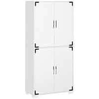 HOMCOM - Armoire de rangement style rustique avec 4 étagères - blanc-Meuble inspiré du style ferme qui apporte une touche distinctive à tout environnement 
