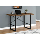 Monarch Specialties - 7655 Bureau 48 po L - Noyer/Metal Noir-Des pieds en métal robustes au fini noir sont intégrés dans le dessus de bureau pour un effet visuel intéressant