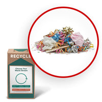 TerraCycle - Papier d'emballage et déchets cadeaux - Zero Waste Box - 10 x 10 x 18 - Petite-Veuillez nous envoyer tout type de papier d'emballage, de ruban, de nœuds, de papier de soie ou de fournitures de fête telles que des guirlandes et des confettis.