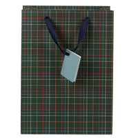 General Supply Goods + Co - Grand sac-cadeau - Motif écossais vert-Conception à deux poignées pour un transport facile