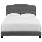 Modway - Amelia Performance Velvet Lit Queen, Gris-Cadre en bois/lattes LVL/Tête de lit en MDF
