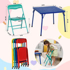 Homy - Casa Ensemble de table et chaises coloré pour enfants - 5 pièces-Structure en Acier Robuste - Pieds en acier renforcé assurant un excellent maintien, même dans les environnements très fréquentés.