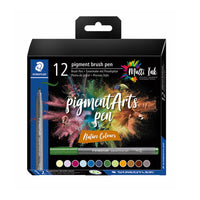 Staedtler - Feutres pinceaux à pigments - Couleurs naturelles - paquet de 12-La couleur reste fidèle sur une large gamme de surfaces, même après une longue
exposition à la lumière