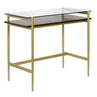 Hudson&Canal - Bureau Eaton 36" - Laiton/noyer-Un design moderne du milieu du siècle pour votre entrée, votre salon, votre bureau et plus encore