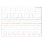 Ashley Productions - ASH97017 Smart Poly PosterMat Pals Économiseurs d'espace - 13" x 9-1/2" - Tracé pré-écriture - Paquet de 10-Utilisez avec des marqueurs effaçables à sec ou à base d'eau et des crayons lavables. Surface inscriptible/effaçable.