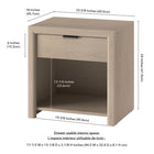 Hudson&Canal - Table de chevet rectangulaire Clara 24 po, aulne blanc-Dimensions du produit : 18" L x 23,63" l x 24" H