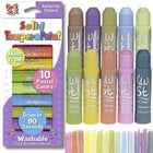 Kwik Stix - TPG680-2 Peinture à tempera solide - tons pastel - 10 par paquet - 2 paquets-PEINTURE LAVABLE : Ne vous inquiétez pas du désordre, car cette peinture à tempera se lave facilement. Pas besoin de gobelets, de pinceaux, de blouses ou de verres d'eau !