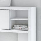 Bush Business Furniture - Bureau crédence avec huche 60 po Echo, blanc pur (ECH030PW)-Portes de huche coulissantes offrant du rangement fermé flexible au centre ou de chaque côté