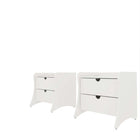 Manhattan Comfort - Ensemble de 2 tables de chevet Coney 19,68" style mid-century moderne - Blanc-Capacité de 11 lb par tiroir