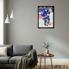 Mathew Barzal New York Islanders - Toile encadree - 22" x 31"-Prêt à accrocher - livré entièrement assemblé