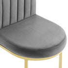 Modway - Isla Chenal Touffé Performance Velvet Fauteuil d’appoint de salle à manger - Gris or-9
