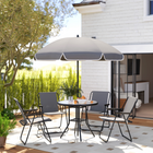 Outsunny - Ensemble de salle à manger de patio avec parasol - ensemble de patio extérieur pliant - gris-Entièrement inclinable pour une meilleure relaxation