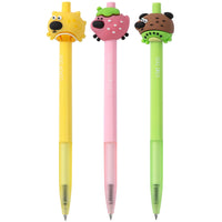 Merangue - Stylo pour chien aux fruits-Stylos fantaisie avec des embouts en forme de chien sur le thème des fruits