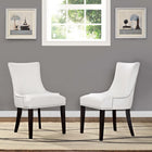 Modway - Marquis Imitation cuir Chaise à manger Ensemble de 2 - Blanc-Rembourrage en mousse dense pour le confort