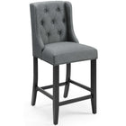 Modway - Baronet Tissu rembourré Tabouret de comptoir - Gris - Ensemble de 2-Rembourrage en mousse dense