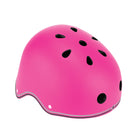 Globber - Casque  Primo Lights - Taille XS/S - Rose Néon-6 lumières LED alimentées par pile lithium . 3 modes d’éclairage disponibles (continu, clignotant, clignotement rapide)