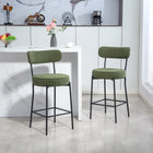HOMCOM - Tabourets de bar modernes hauteur comptoir 27 po - vert - paquet de 2-Dossier courbé et assise large et épaisse offrant un confort et un soutien complets 
