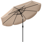 Outsunny - Parasol rond de marché avec cantonnière - 9 pi x 9 pi - kaki-Profitez d'une ombre généreuse sous la toile de 104,3 po avec un élégant volant de 5,9 po