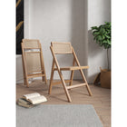 Manhattan Comfort - Lot de 4 chaises pliantes de salle à manger Pullman 46 cm style industriel chic - Nature-Canne naturelle fine fabriquée à partir de véritable rotin en bois
