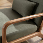 Ebello - Hertford Fauteuil d’appoint 26 po bois massif milieu de siècle avec coussin extra, vert-6