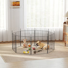 PawHut - parc pour chien 8 panneaux, enclos pour animaux, barrière pliable 23,6 po H - noir-Comprend huit piquets de sol de 27,2 po, assurant la stabilité pour une utilisation en extérieur 