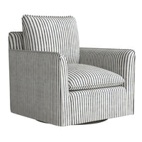 Ebello - Kandyn Fauteuil tonneau pivotant 29,7 po rembourré rayures douces coussin amovible, bleu-Conception amovible et facile à nettoyer : les coussins de siège et de dossier se détachent sans effort, facilitant le nettoyage localisé ou l’entretien complet afin de conserver l’apparence neuve du fauteuil