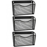 ShoppingAll - Porte-dossiers Mural, Ensemble De 3, Compartiment Unique Suspendu Pour Documents et Courrier-ensemble de 3 poches simples - installez-les ensemble ou séparément pour trier le courrier, les dossiers et les magazines