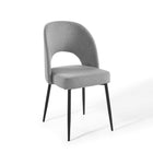 Modway - Rouse Tissu rembourré Fauteuil d’appoint de salle à manger - Noir Gris clair-Fauteuil d’appoint de la salle à manger