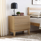 Modway - Render Deux tiroirs Table de chevet, Chêne-Stratifié lisse à grain de bois