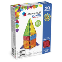 Magna-Tiles - Ensemble de construction magnétique combiné de 20 pièces-Ce Qui Est Inclus: 4 triangles droits mircoMAGS, 8 carrés mircoMAGS, 4 triangles isocèles, 4 carrés  