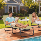 Outsunny - Chaise longue pliante - chaise de bronzage 5 positions - blanc crème-Le dossier s'incline sur 5 positions différentes pour trouver l'angle de bronzage adapté