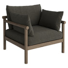 Modway - Eleni Terrasse extérieure Bois de teck Fauteuil - Gris silex-Cadre en bois de teck