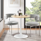 Modway - Lippa Rond de 28 po Bois Table à manger, Blanc Naturel-Socle métallique résistant aux éclats